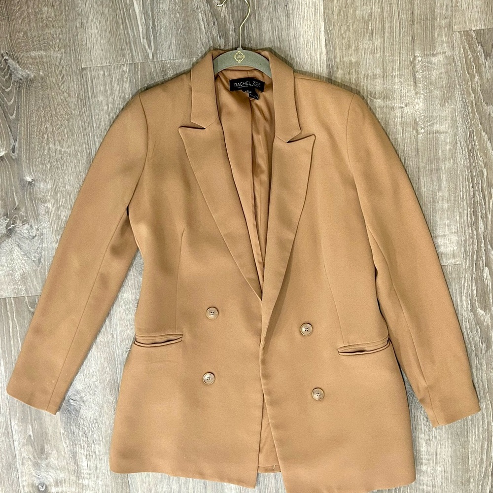 Rachel Zoe Tan  Double-Breasted Women's Blazer Jacket XS fits S